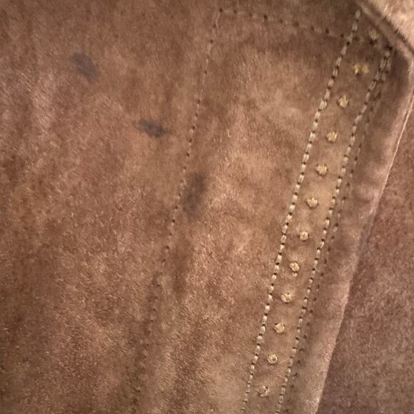 Vintage 1990s/Y2K Chadwicks Womens Jacket Size 14 Suede Floral Embroidered - Picture 4 of 9